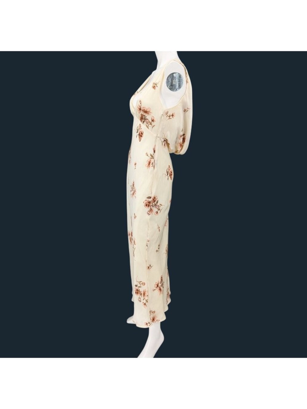 Floral Maxi Slip Dress Cowl Backless Tie Romantic Cottage Fairy Y2K Guest Small